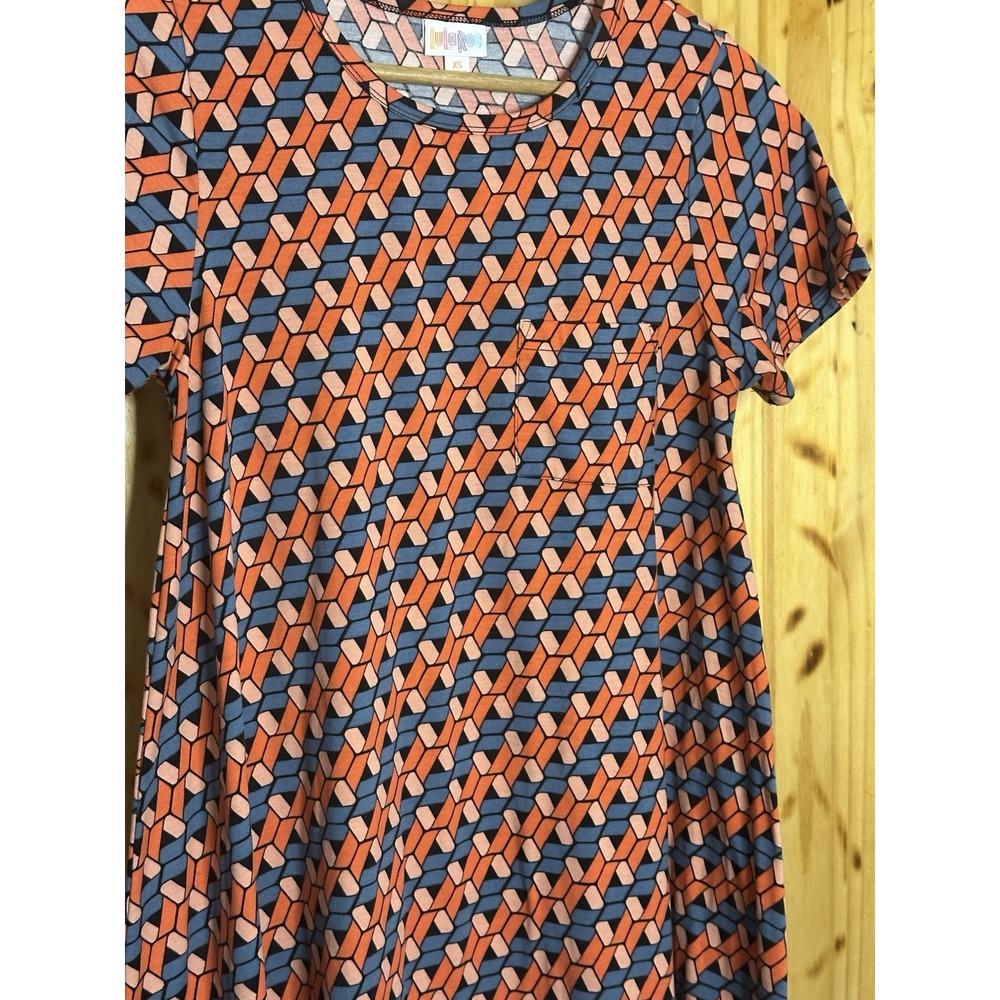 LuLaRoe Carly Swing Dress Colorful Geometric Print, Size XS Fairycore Cottagecor
